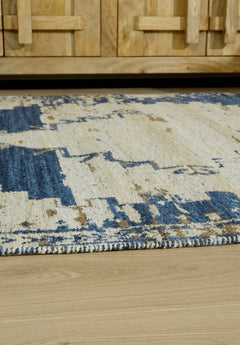 Blue/Brown/Tan 8' x 10', pile and edge detail - 7