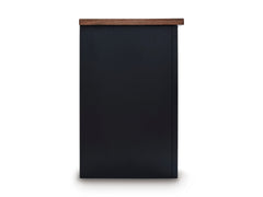 Brown/Black TV stand with glass door storage, product view 4 - 4
