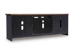 Brown/Black TV stand with glass door storage, product view 5 - 5