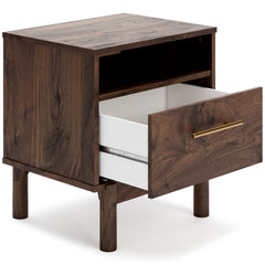 Mocha, nightstand with drawer open - 2