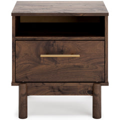 Mocha, full front view of nightstand - 3