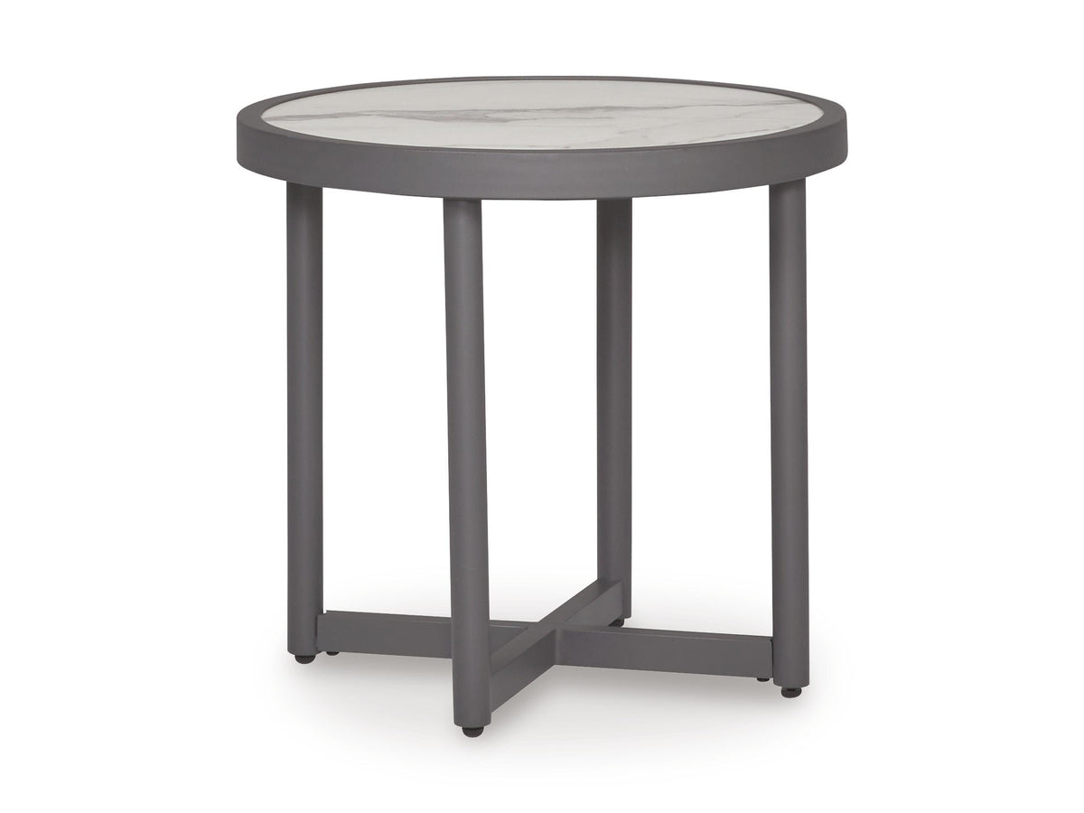 Gray / Outdoor Side Table, complete product angled view