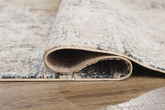 Blue/Ivory 63" x 86.5", rolled rug backing detail - 8