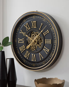Black/Gold Finish Wall Clock, view 5 - 5