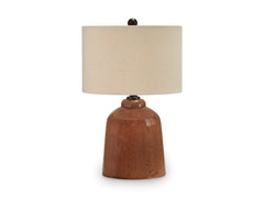 Rust table lamp, full product view - 1