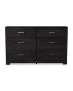 Charcoal, full front view of the six-drawer dresser - 3
