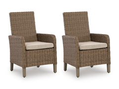 Beige / Outdoor Arm Chair Set, complete set of two chairs - 1