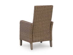 Beige / Outdoor Arm Chair Set, one chair rear view; two included - 3
