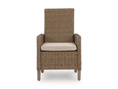 Beige / Outdoor Arm Chair Set, one chair front view; two included - 4
