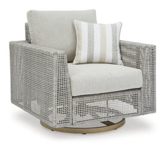 Gray Swivel Lounge w/ Cushion, full product view - 1