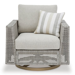 Gray Swivel Lounge w/ Cushion, product view 3 - 3