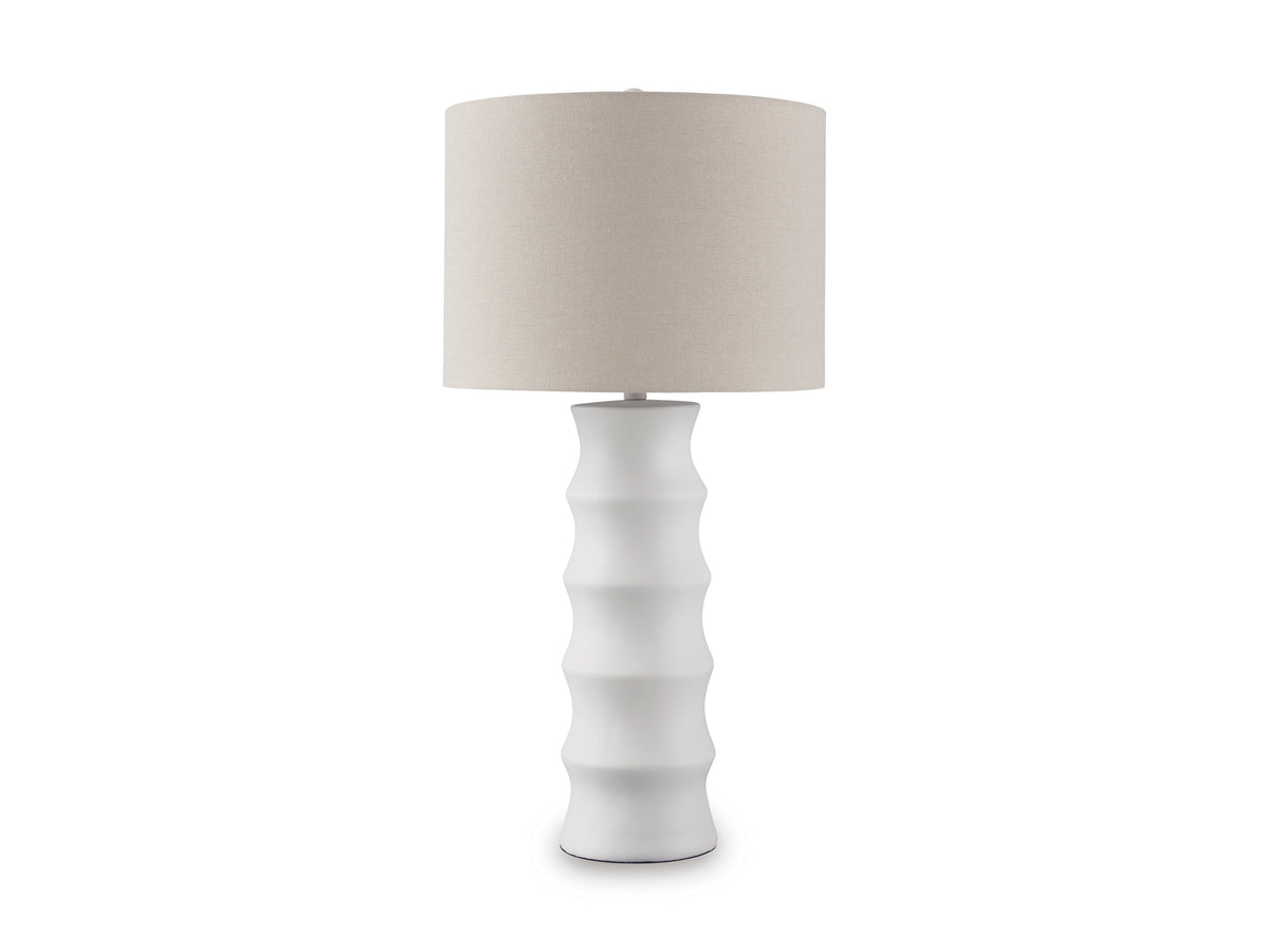 White table lamp, full product view