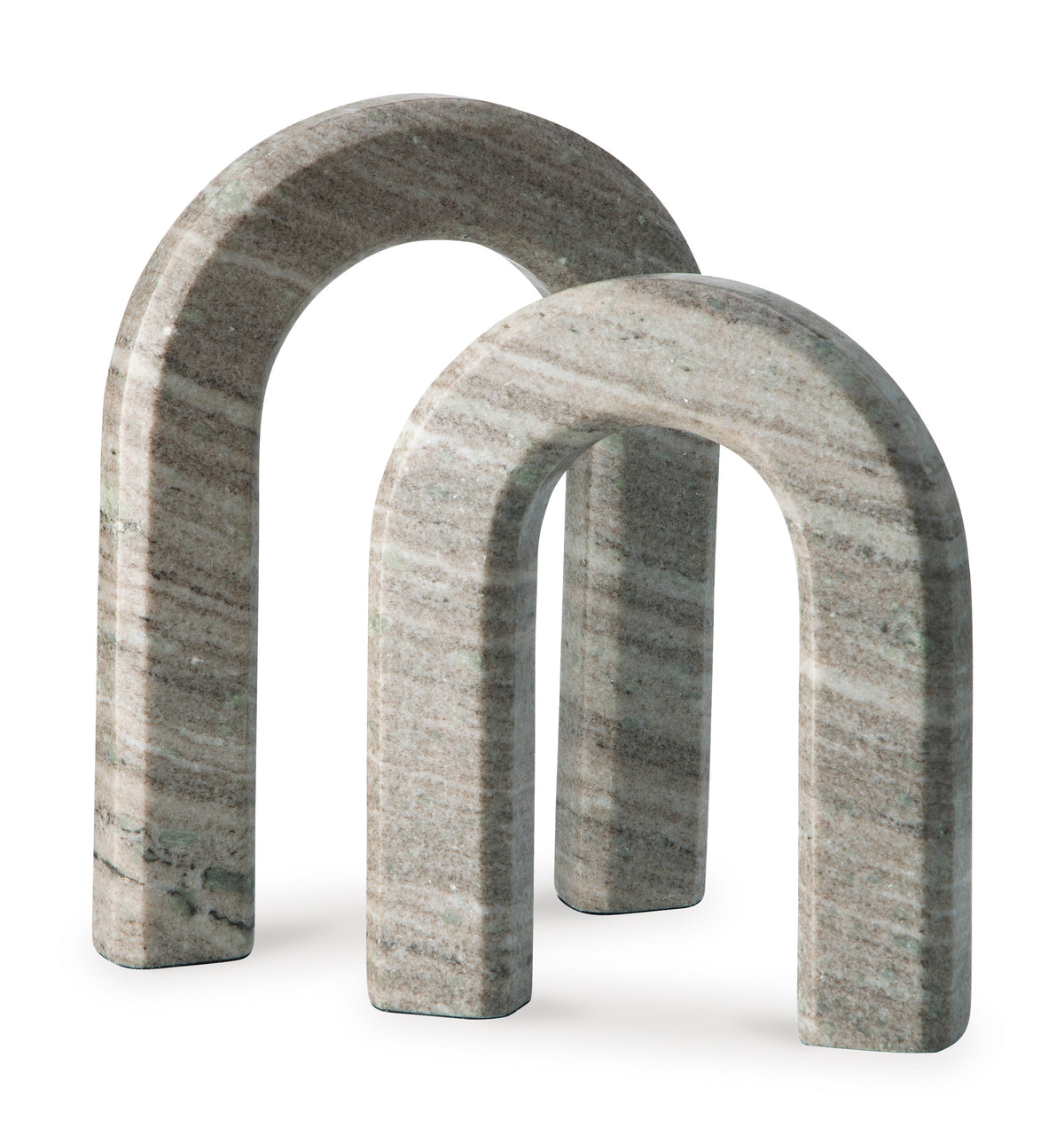 Taupe Keithton two-piece sculpture set, full product view