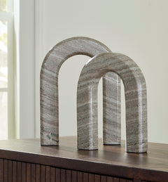 Taupe Keithton two-piece sculpture set, product view 5 - 5