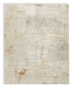 Linen/Gray/Caramel 93.13" x 118.13", complete rug product view - 1