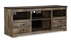 Brown TV stand, full product view - 1