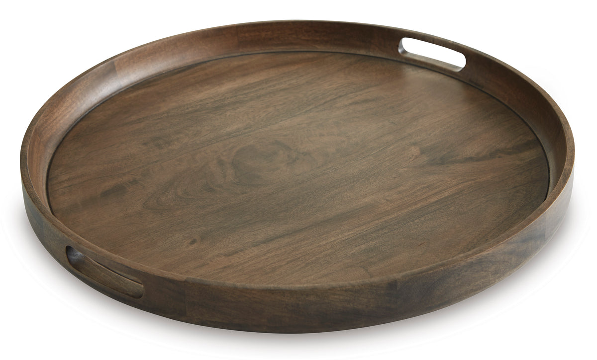 Gray Brown decorative tray, full product view