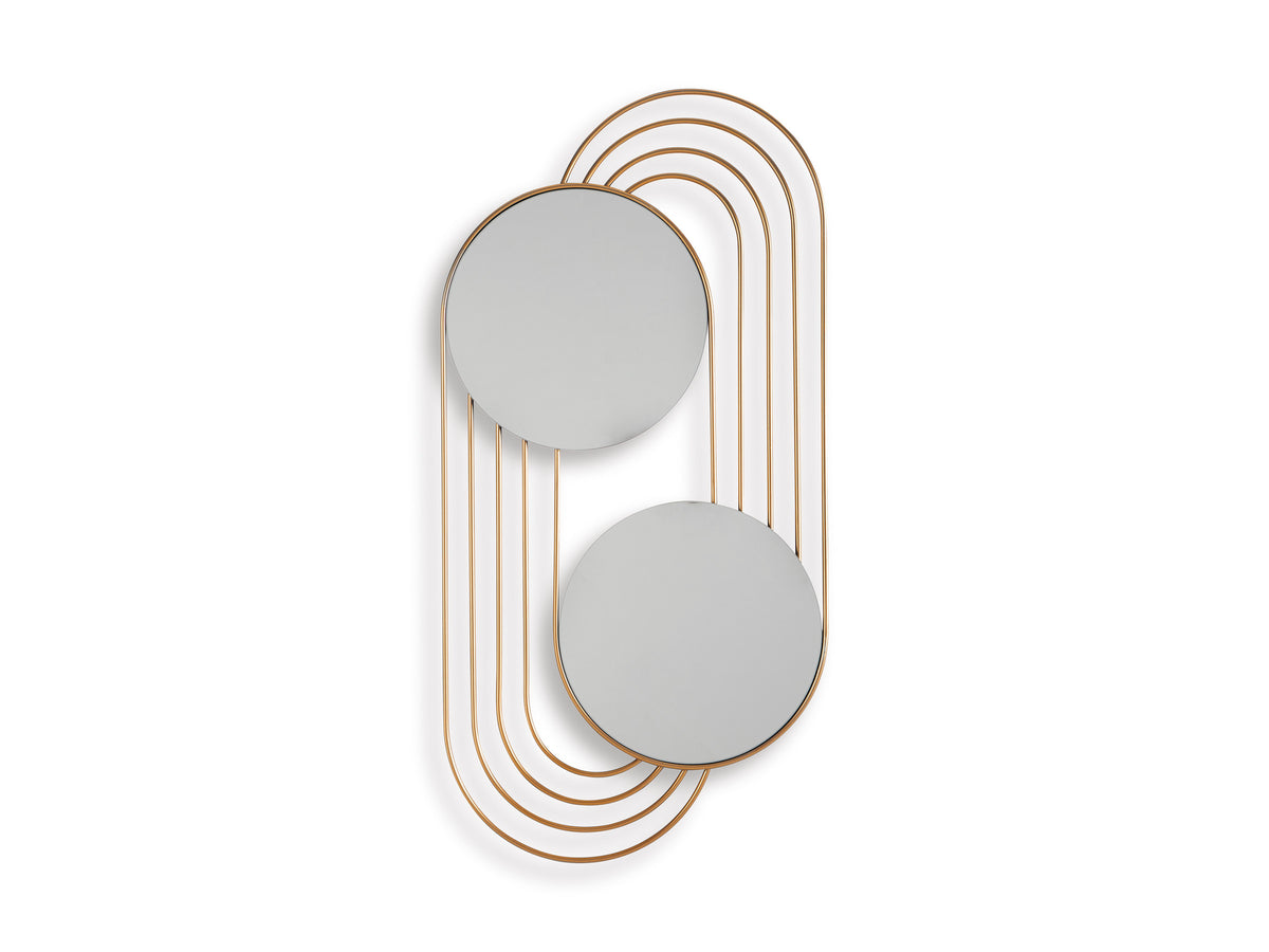Gold Finish Warrenley accent mirror, full product view