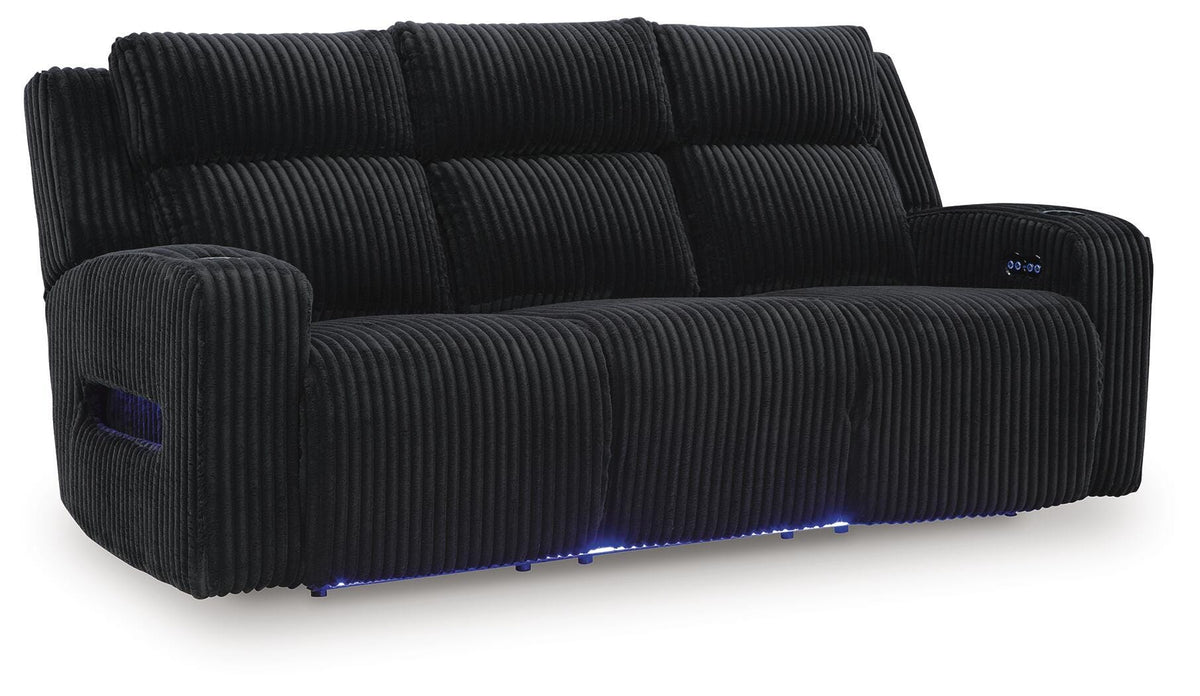 Black, full sofa in closed position