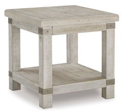 White Wash Gray Whitewashed Gray Storage End Table, full product view - 1