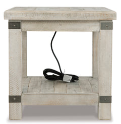 White Wash Gray Whitewashed Gray Storage End Table, product view 2 - 2