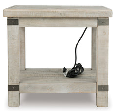 White Wash Gray Whitewashed Gray Storage End Table, product view 3 - 3