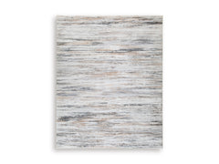 Gray/Brown/White 90.5" x 113.63", complete rug product view - 1