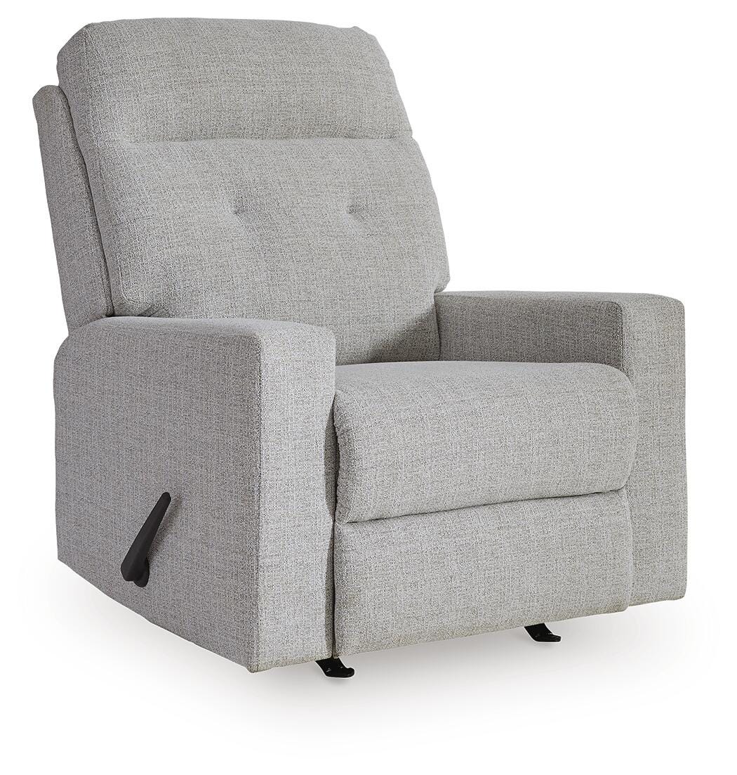 Stone, complete recliner closed angled view