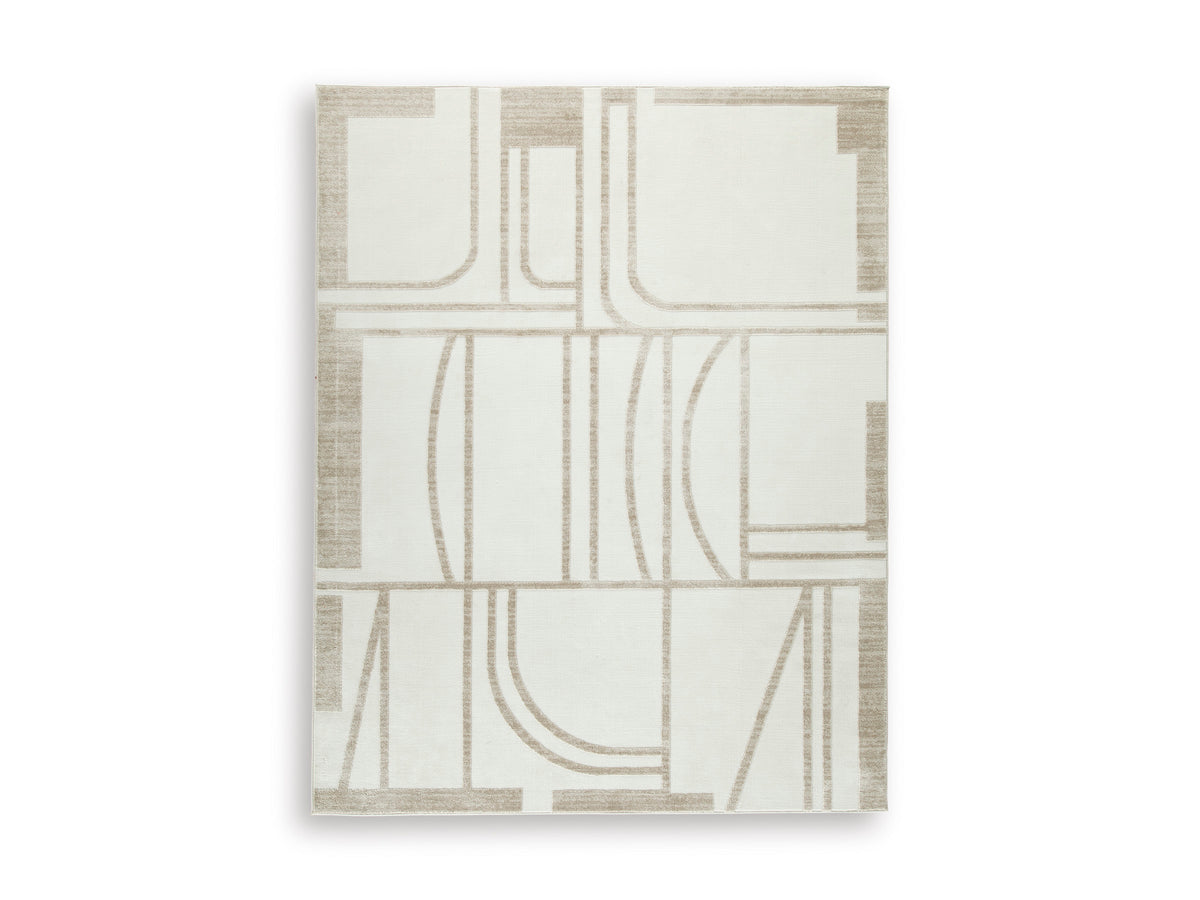 Ivory/Beige 95" x 122", complete rug product view