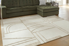 Ivory/Beige 95" x 122", room view; furniture excluded - 2