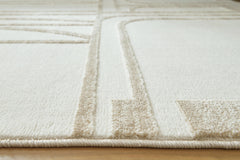 Ivory/Beige 95" x 122", pile and edge detail - 3