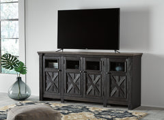 Black/Gray, TV stand room view; television and accessories excluded - 2