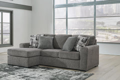 Pewter, complete sofa chaise in room - 2
