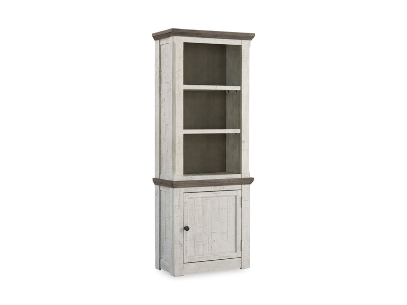 Weathered Gray and Vintage White Right Pier Display Cabinet