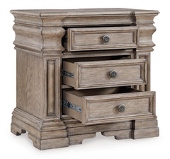 Light Grayish Brown, nightstand with drawers open - 2