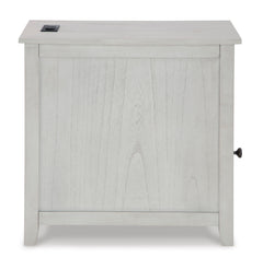 Antique White Storage Chairside End Table with Charging, product view 4 - 4