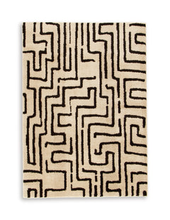 Black/Beige 60" x 84", complete rug product view - 5
