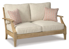 Beige Loveseat w/Cushion, full product view - 1