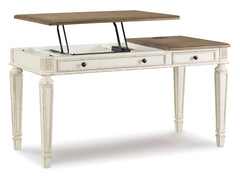 White/Brown Home Office Lift Top Desk, view 2 - 2
