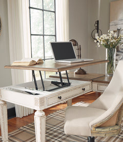 White/Brown Home Office Lift Top Desk, view 4 - 4