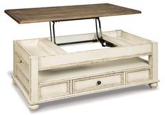 White/Brown Lift-Top Coffee Table, product view 2 - 2