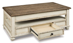 White/Brown Lift-Top Coffee Table, product view 3 - 3