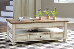 White/Brown Lift-Top Coffee Table, product view 4 - 4