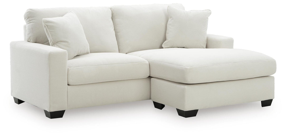 Ivory, complete sofa chaise angle view