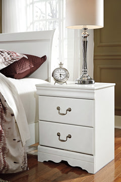 White, nightstand in alternate room setting; accessories excluded - 3