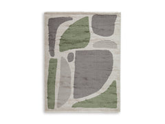 Green/Gray/Ivory 8' x 10', complete rug design; representative size - 1