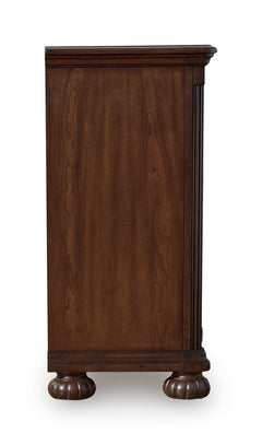 Brown, side view of dresser - 4