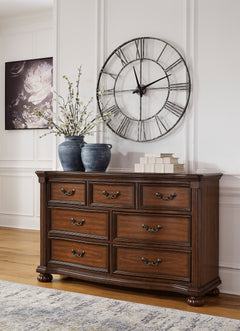 Brown, dresser in room setting - 5