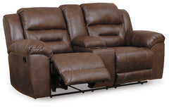 Chocolate, complete manual loveseat reclined view - 1