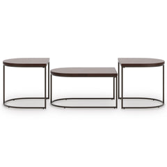 Dark Brown three-piece table set, product view 2 - 2